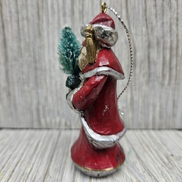 Pam Schifferl‎ Santa Claus W/ Bottle Brush Tree Midwest Cannon Falls 3" Ornament - Picture 3 of 8